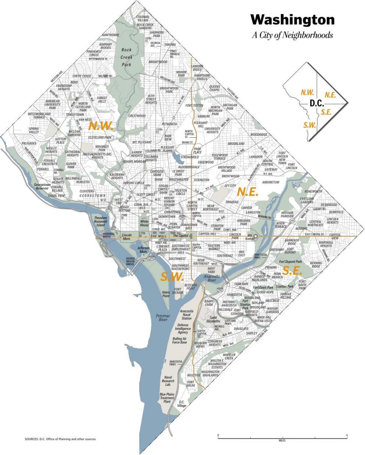Washington DC neighborhoods map