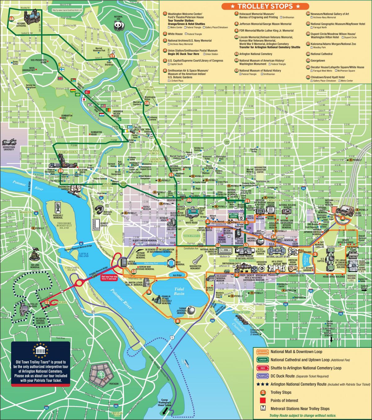 Washington DC trolley stations map