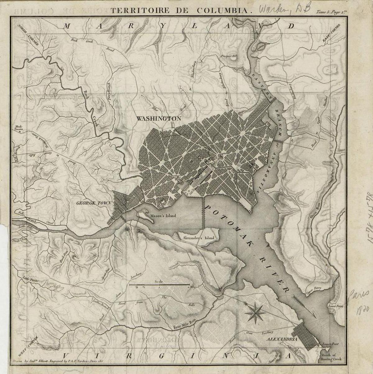 Washington DC antique map